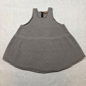POL Womens Large Gray Chenille Chunky Knit Tank Top Boho Sleeveless
